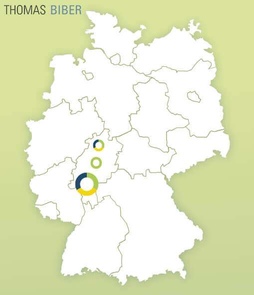 Karte mit SAP Jobs in Hessen