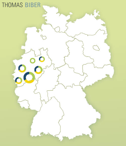 Karte mit SAP Jobs in Nordrhein-Westfalen