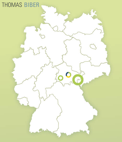 Karte mit SAP Jobs in Thüringen