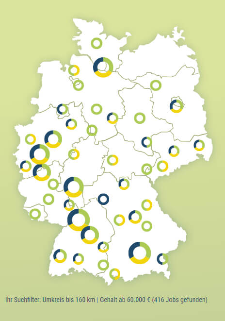 Jobs auf der Deutschland Karte